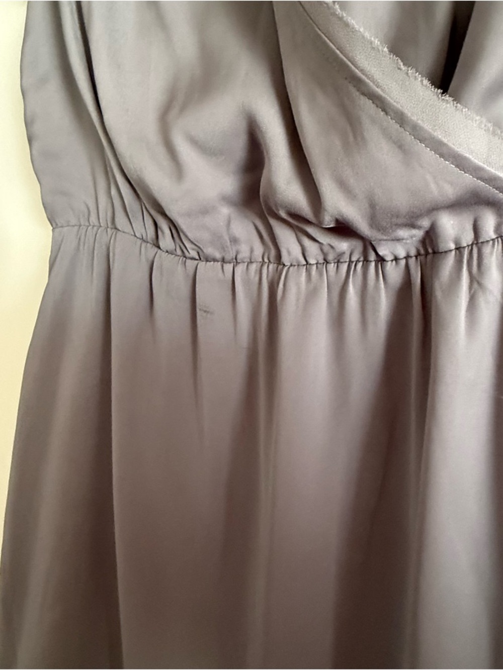 Banana Republic Embellished Shoulder Short Sleeve Wrap Dress in Purplish Gray - Picture 4 of 9